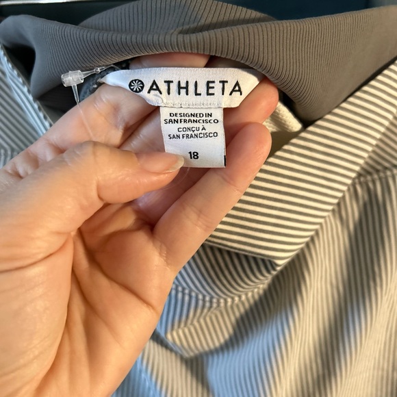 Athleta Brooklyn Grey Striped Skort, Size 18 - Picture 2 of 9